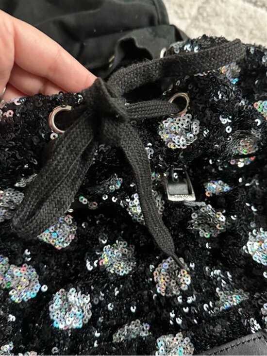 Victoria\'s Secret PINK | Black & White Sequin Polka Dot Backpack main image 5